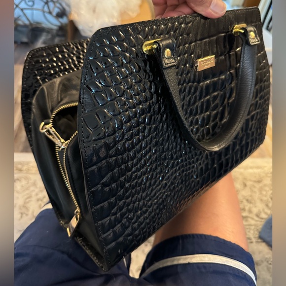 Handbag Purse Black Patent Croco embossed by Roberto Uggari of Italy - Picture 8 of 12
